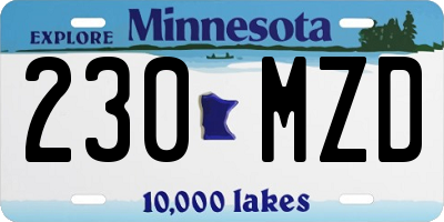 MN license plate 230MZD