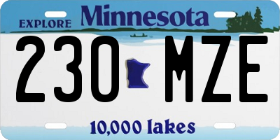 MN license plate 230MZE