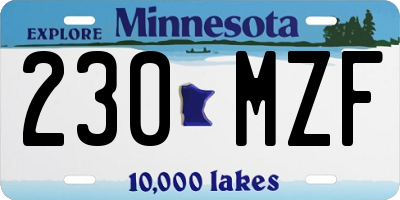 MN license plate 230MZF