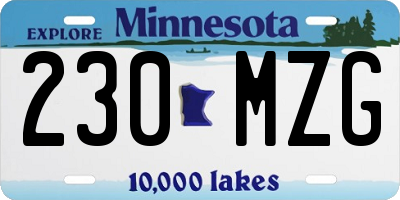 MN license plate 230MZG