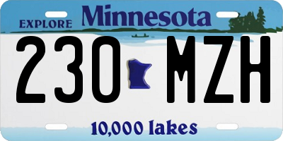MN license plate 230MZH