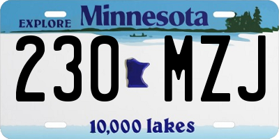 MN license plate 230MZJ