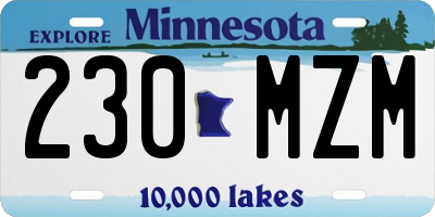 MN license plate 230MZM