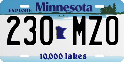 MN license plate 230MZO
