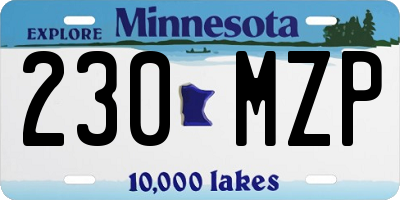 MN license plate 230MZP