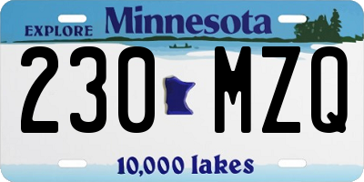 MN license plate 230MZQ
