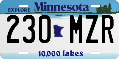 MN license plate 230MZR