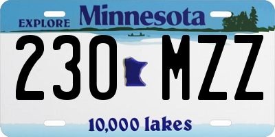 MN license plate 230MZZ