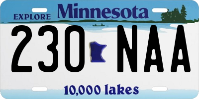 MN license plate 230NAA