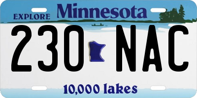 MN license plate 230NAC
