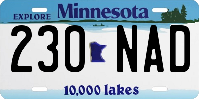 MN license plate 230NAD