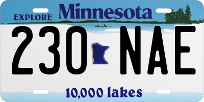 MN license plate 230NAE