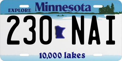 MN license plate 230NAI