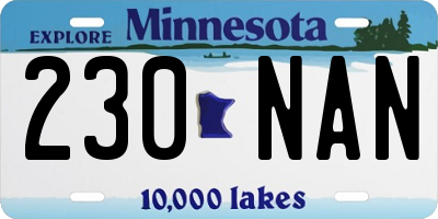 MN license plate 230NAN