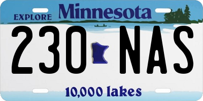 MN license plate 230NAS