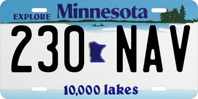MN license plate 230NAV
