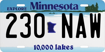 MN license plate 230NAW