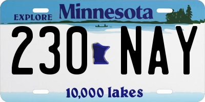 MN license plate 230NAY