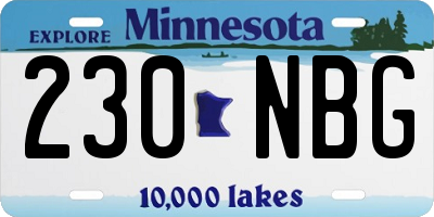 MN license plate 230NBG