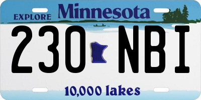 MN license plate 230NBI