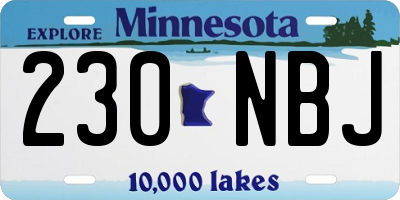 MN license plate 230NBJ