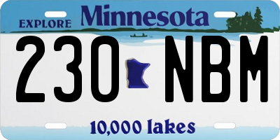 MN license plate 230NBM