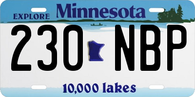 MN license plate 230NBP