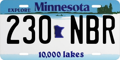 MN license plate 230NBR