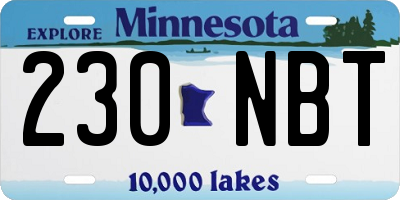 MN license plate 230NBT