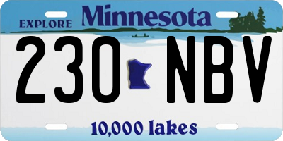 MN license plate 230NBV