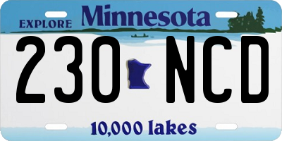 MN license plate 230NCD