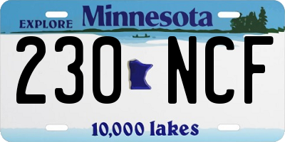 MN license plate 230NCF
