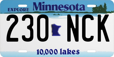 MN license plate 230NCK