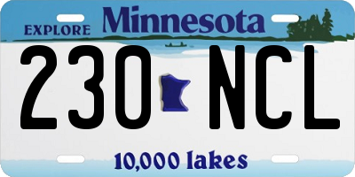 MN license plate 230NCL