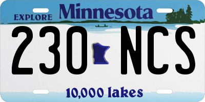 MN license plate 230NCS