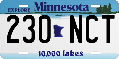 MN license plate 230NCT