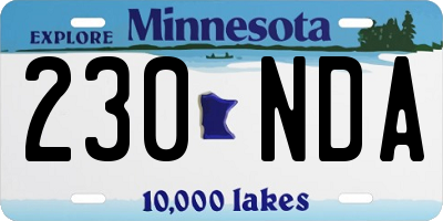 MN license plate 230NDA