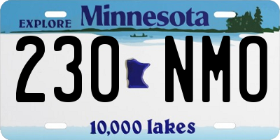 MN license plate 230NMO
