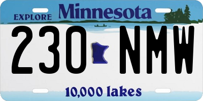 MN license plate 230NMW