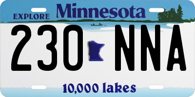 MN license plate 230NNA