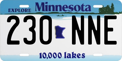 MN license plate 230NNE