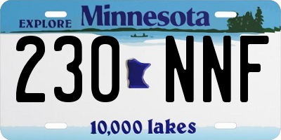 MN license plate 230NNF