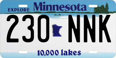 MN license plate 230NNK