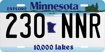 MN license plate 230NNR