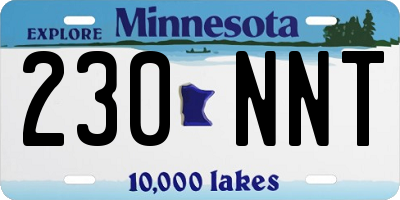MN license plate 230NNT