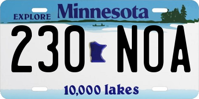 MN license plate 230NOA