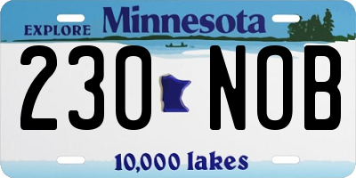 MN license plate 230NOB