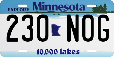 MN license plate 230NOG