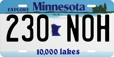 MN license plate 230NOH