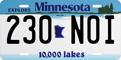 MN license plate 230NOI